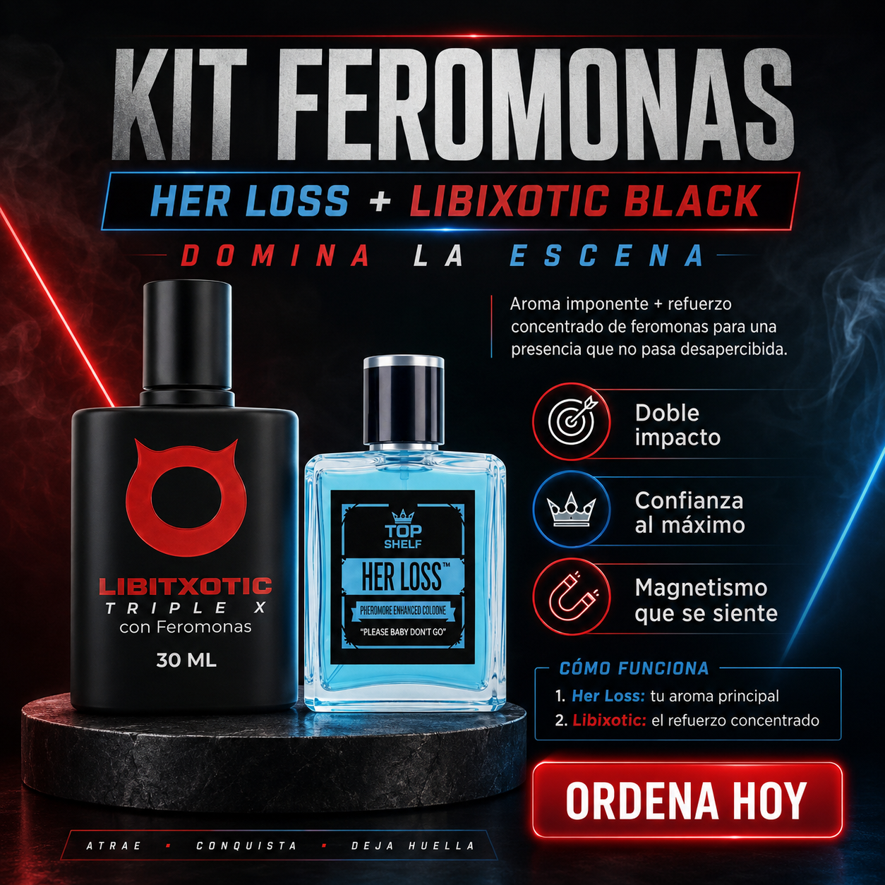 KIT FEROMONAS - HER LOSS + LIBIXOTIC BLACK